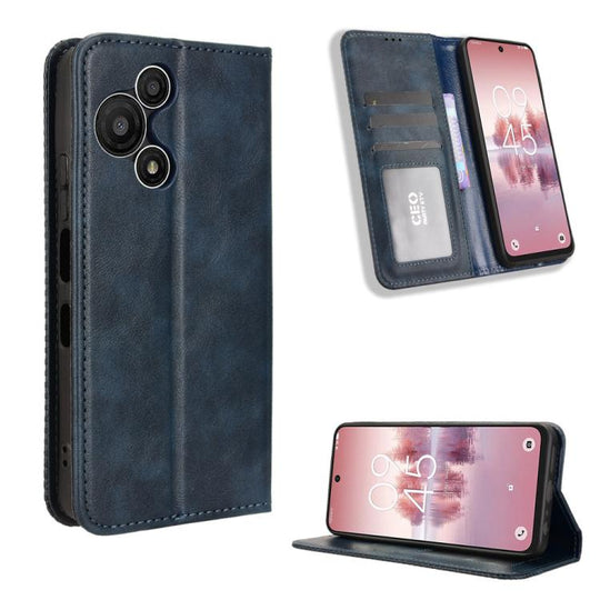 For TCL 60 SE NxtPaper 5G Magnetic Buckle Retro Texture Leather Phone Case(Blue)