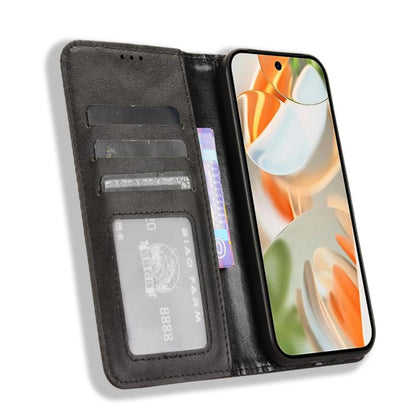 For Google Pixel 10 Pro XL Magnetic Buckle Retro Texture Leather Phone Case(Black) - Google Cases by buy2fix | Online Shopping UK | buy2fix