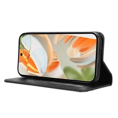 For Google Pixel 10 Pro XL Magnetic Buckle Retro Texture Leather Phone Case(Black) - Google Cases by buy2fix | Online Shopping UK | buy2fix