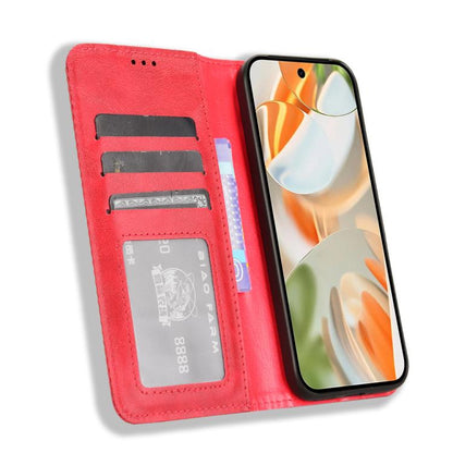 For Google Pixel 10 Pro / 10 Magnetic Buckle Retro Texture Leather Phone Case(Red) - Google Cases by buy2fix | Online Shopping UK | buy2fix