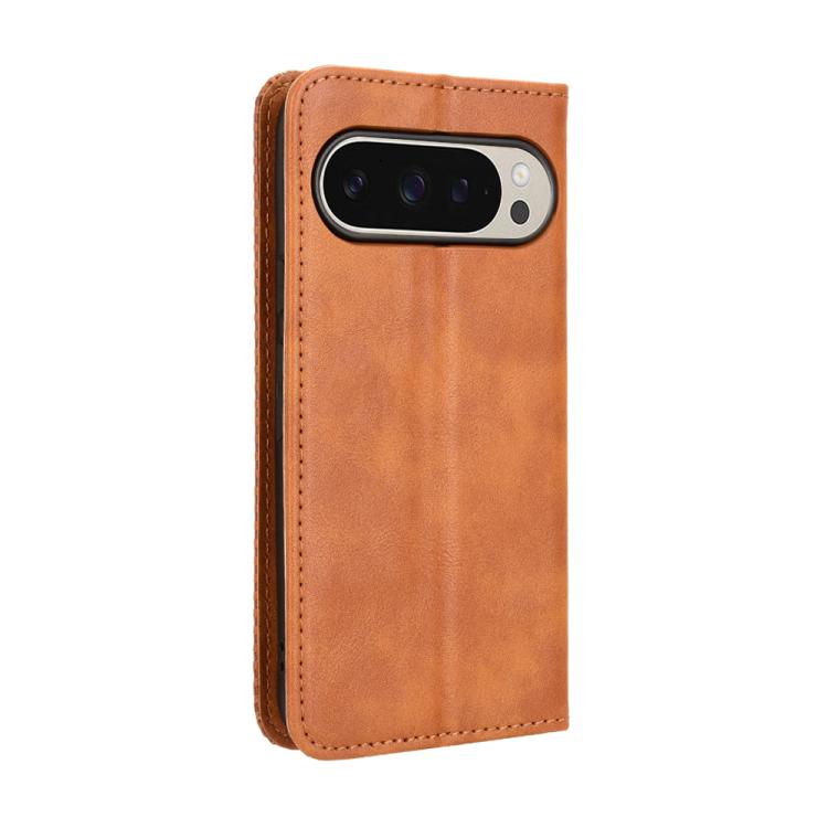 For Google Pixel 10 Pro / 10 Magnetic Buckle Retro Texture Leather Phone Case(Brown) - Google Cases by buy2fix | Online Shopping UK | buy2fix