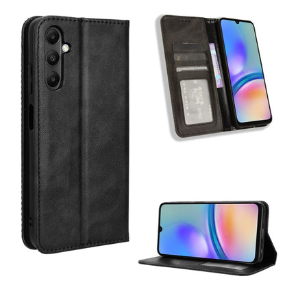 For Samsung Galaxy M14 4G / A05s 4G Magnetic Buckle Retro Texture Leather Phone Case(Black) by buy2fix