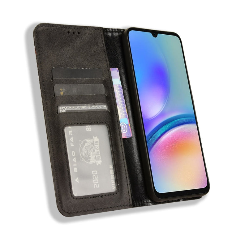 For Samsung Galaxy M14 4G / A05s 4G Magnetic Buckle Retro Texture Leather Phone Case(Black) by buy2fix