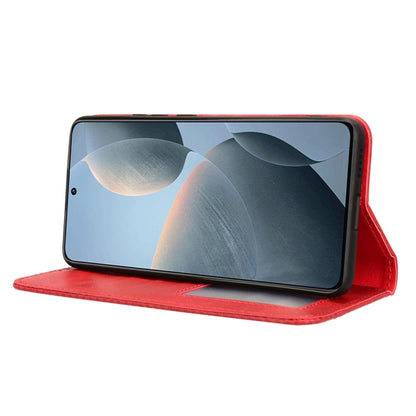 For Xiaomi Redmi K70 / K70 Pro Magnetic Buckle Retro Texture Leather Phone Case(Red) - K70 Pro Cases by buy2fix | Online Shopping UK | buy2fix