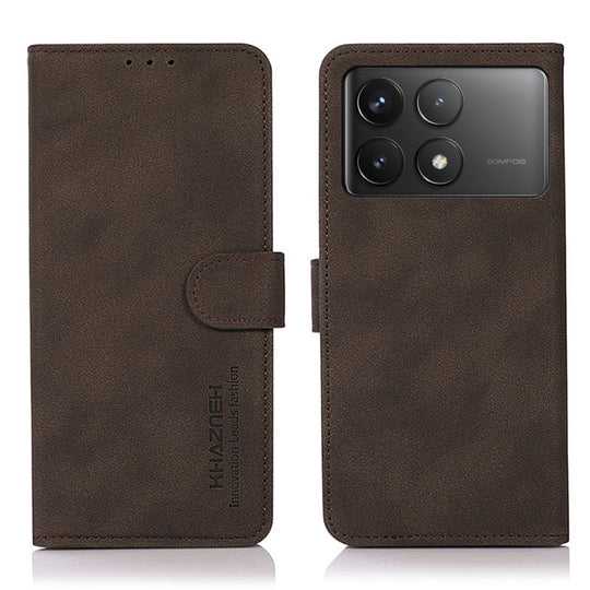 For Xiaomi Poco F6 Pro KHAZNEH Matte Texture Leather Phone Case(Brown)