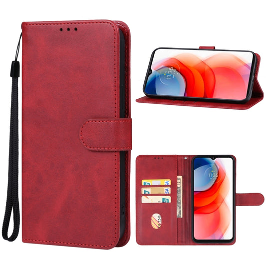 For Motorola Moto G Play 2024 Leather Phone Case(Red) - Motorola Cases by buy2fix | Online Shopping UK | buy2fix