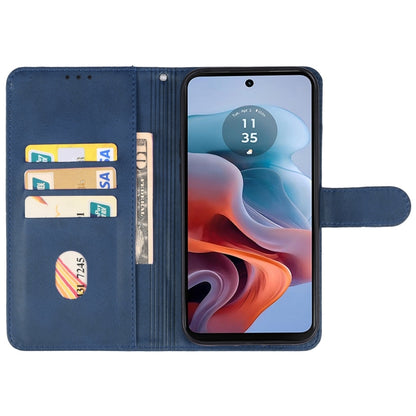 For Motorola Moto G34 Leather Phone Case(Blue) - Motorola Cases by buy2fix | Online Shopping UK | buy2fix