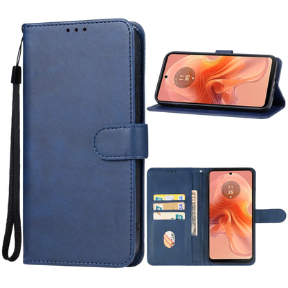 For Motorola Moto G04 Leather Phone Case(Blue) - Motorola Cases by buy2fix | Online Shopping UK | buy2fix