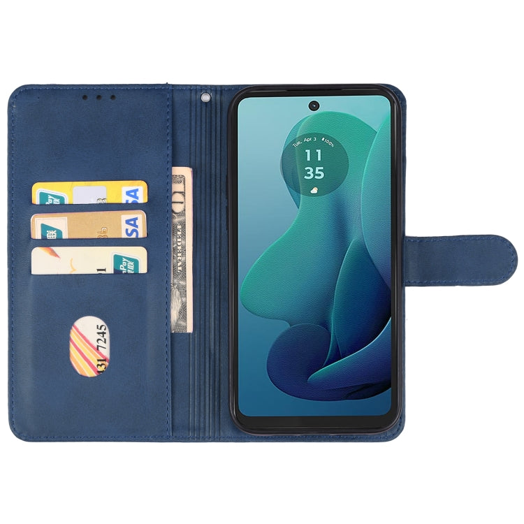 For Motorola Moto G 5G 2024 Leather Phone Case(Blue) - Motorola Cases by buy2fix | Online Shopping UK | buy2fix