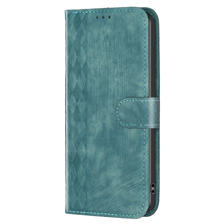 For Xiaomi Redmi Note 13 4G Global Plaid Embossed Leather Phone Case(Green) - Note 13 Cases by buy2fix | Online Shopping UK | buy2fix