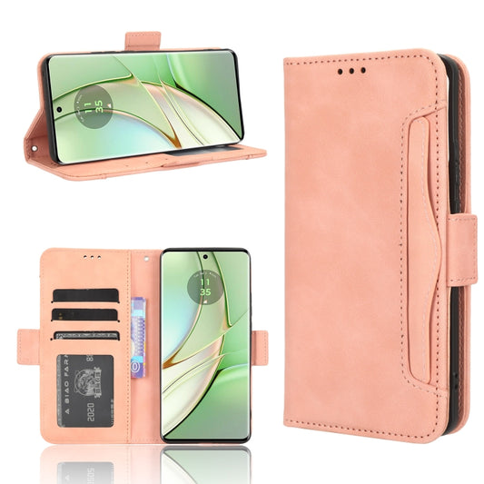 For Motorola Edge 40 Skin Feel Calf Texture Card Slots Leather Phone Case(Pink) - Motorola Cases by buy2fix | Online Shopping UK | buy2fix