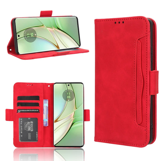 For Motorola Edge 40 Skin Feel Calf Texture Card Slots Leather Phone Case(Red) - Motorola Cases by buy2fix | Online Shopping UK | buy2fix