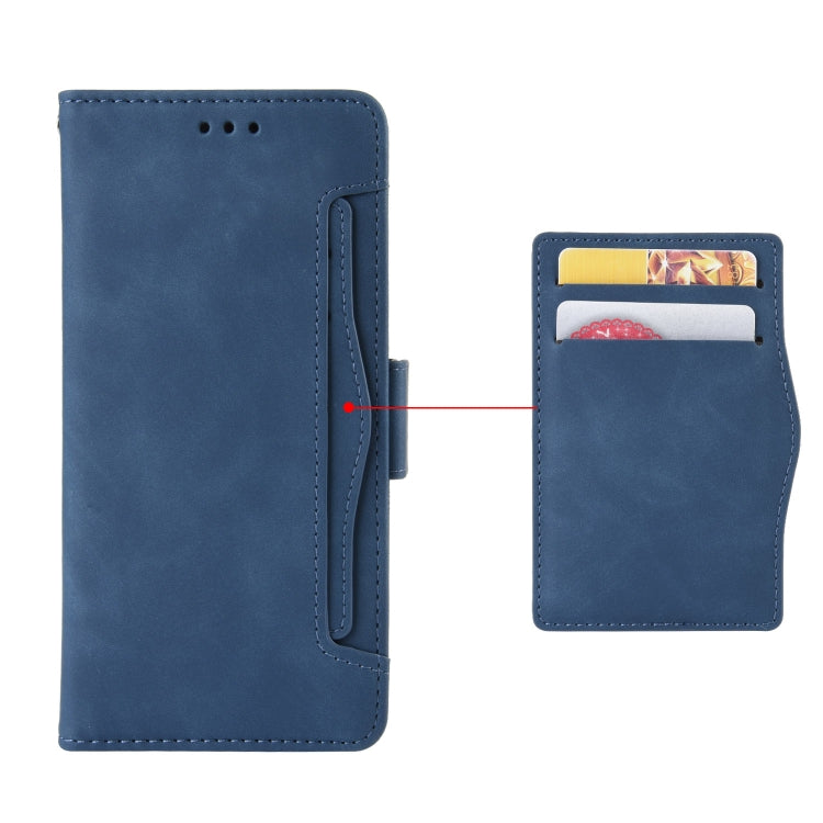 For Motorola Moto G53 / G13 Skin Feel Calf Texture Card Slots Leather Phone Case(Blue) - Motorola Cases by buy2fix | Online Shopping UK | buy2fix