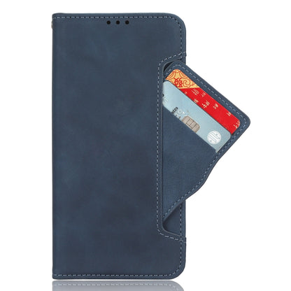 For Motorola Moto G84 5G Skin Feel Calf Texture Card Slots Leather Phone Case(Blue) - Motorola Cases by buy2fix | Online Shopping UK | buy2fix