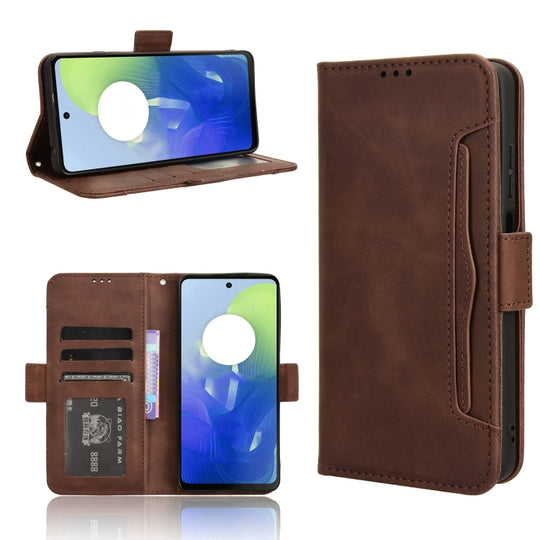 For Motorola Moto E14 / G04s / G24 Power Skin Feel Calf Texture Card Slots Leather Phone Case(Brown)