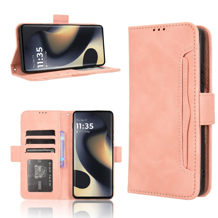 For Motorola Edge 2024 5G Skin Feel Calf Texture Card Slots Leather Phone Case(Pink) by buy2fix
