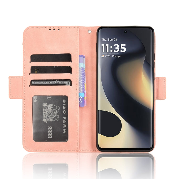 For Motorola Edge 2024 5G Skin Feel Calf Texture Card Slots Leather Phone Case(Pink) by buy2fix