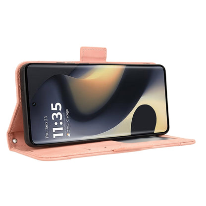For Motorola Edge 2024 5G Skin Feel Calf Texture Card Slots Leather Phone Case(Pink) by buy2fix