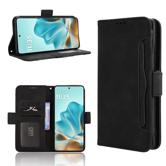 For Motorola Edge 60 Fusion Skin Feel Calf Texture Card Slots Leather Phone Case(Black)