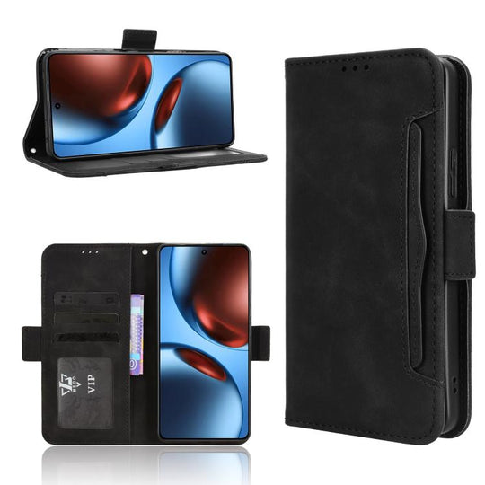 For Realme GT 7 5G Skin Feel Calf Texture Card Slots Leather Phone Case(Black)