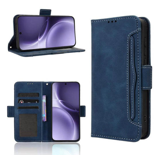 For vivo X300 Pro Skin Feel Calf Texture Card Slots Leather Phone Case(Blue)