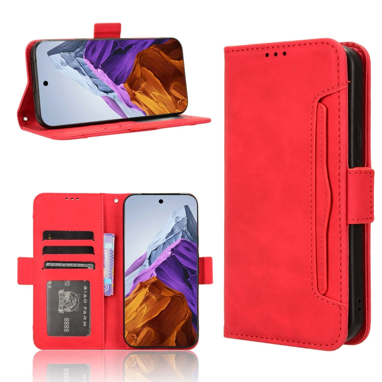 For Google Pixel 9 Pro Skin Feel Calf Texture Card Slots Leather Phone Case(Red) by buy2fix