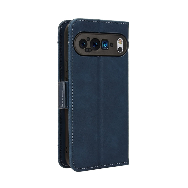 For Google Pixel 9 Pro Skin Feel Calf Texture Card Slots Leather Phone Case(Blue) by buy2fix