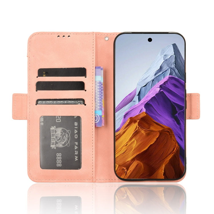 For Google Pixel 9 Skin Feel Calf Texture Card Slots Leather Phone Case(Pink) by buy2fix