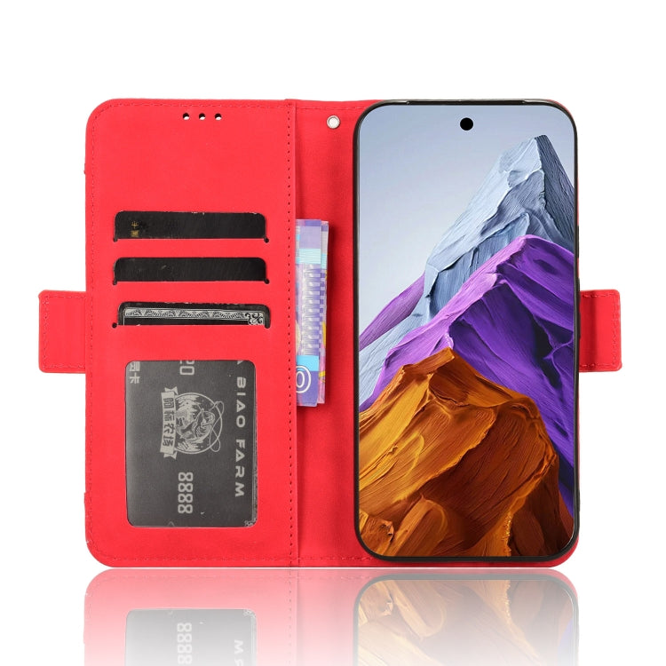 For Google Pixel 9 Skin Feel Calf Texture Card Slots Leather Phone Case(Red) by buy2fix