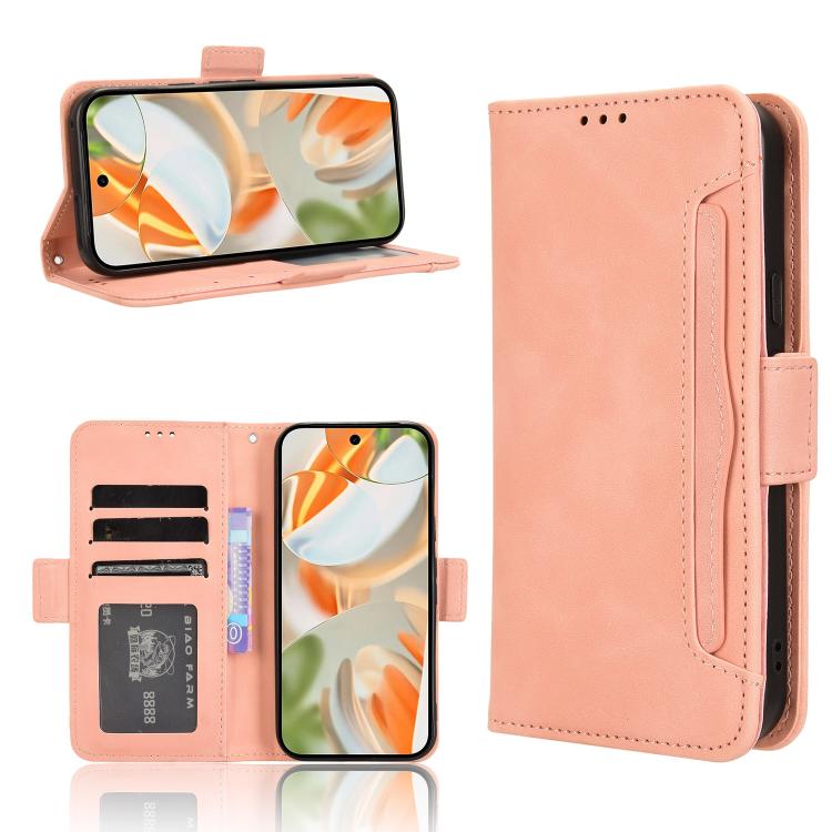 For Google Pixel 10 Pro XL Skin Feel Calf Texture Card Slots Leather Phone Case(Pink) - Google Cases by buy2fix | Online Shopping UK | buy2fix