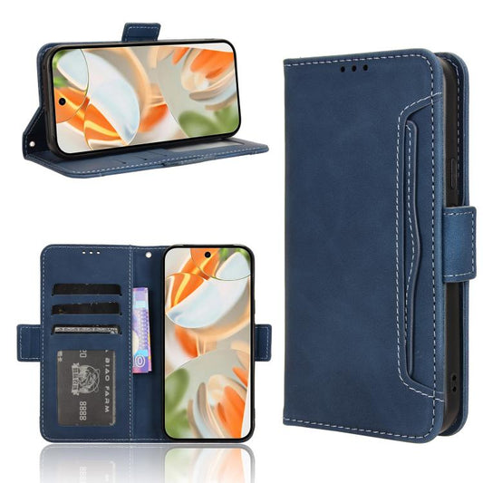 For Google Pixel 10 Pro XL Skin Feel Calf Texture Card Slots Leather Phone Case(Blue) - Google Cases by buy2fix | Online Shopping UK | buy2fix