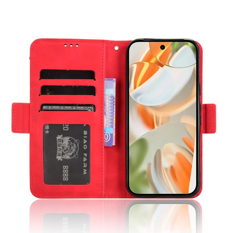 For Google Pixel 10 Pro / 10 Skin Feel Calf Texture Card Slots Leather Phone Case(Red) - Google Cases by buy2fix | Online Shopping UK | buy2fix