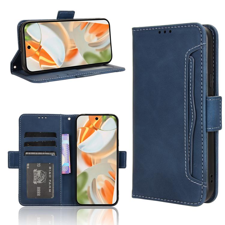 For Google Pixel 10 Pro / 10 Skin Feel Calf Texture Card Slots Leather Phone Case(Blue) - Google Cases by buy2fix | Online Shopping UK | buy2fix