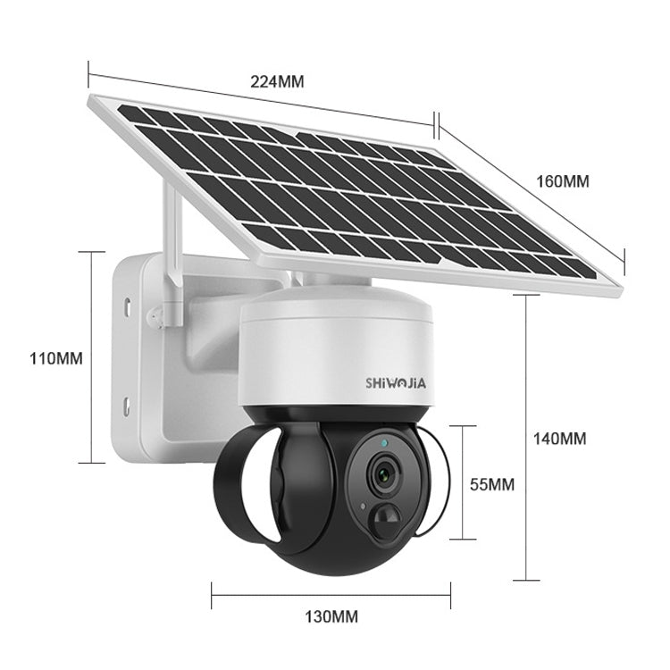 SHIWOJIA IP66 Waterproof 4G 3MP Solar Dome IP Camera, Two-way Audio & PIR Motion Detection & Night Vision, Version:EU(White) by buy2fix