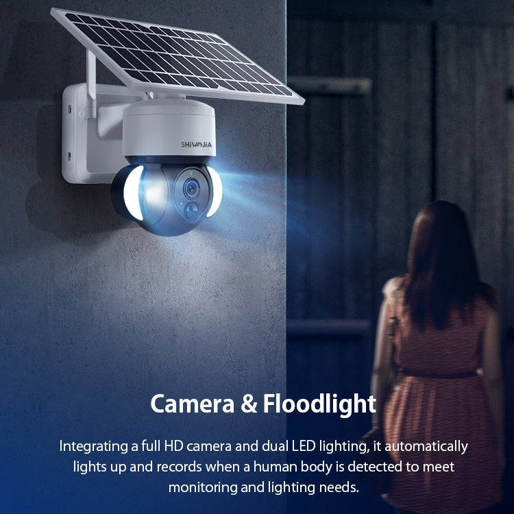 SHIWOJIA IP66 Waterproof 4G 3MP Solar Dome IP Camera, Two-way Audio & PIR Motion Detection & Night Vision, Version:EU(White) by buy2fix