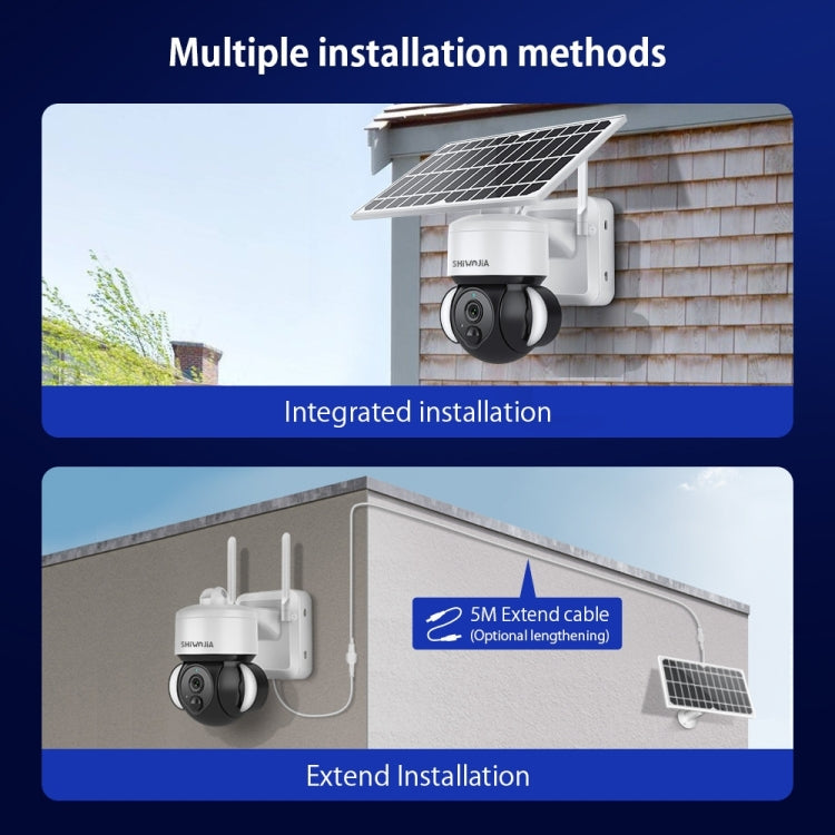 SHIWOJIA IP66 Waterproof 4G 3MP Solar Dome IP Camera, Two-way Audio & PIR Motion Detection & Night Vision, Version:EU(White) by buy2fix