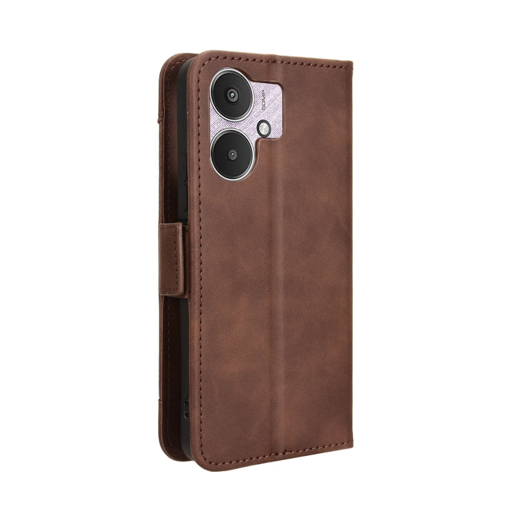 For Xiaomi Redmi 13C 5G / 13R 5G Skin Feel Calf Texture Card Slots Leather Phone Case(Brown) - 13C Cases by buy2fix | Online Shopping UK | buy2fix