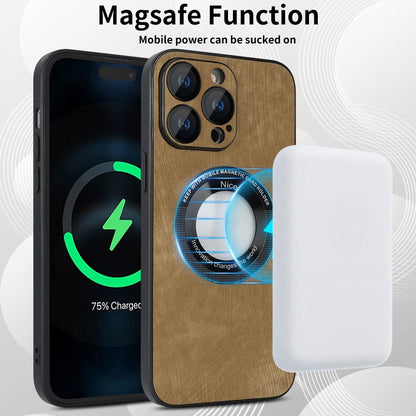 For iPhone 13 Skin Feel Leather MagSafe Magnetic Phone Case(Brown) by buy2fix
