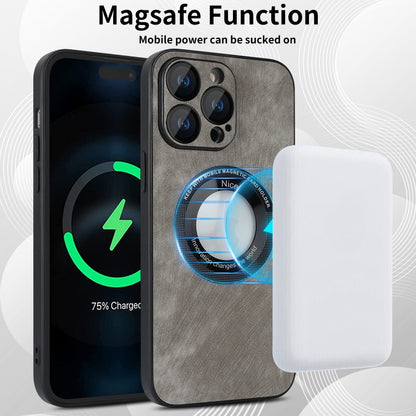 For iPhone 11 Pro Skin Feel Leather MagSafe Magnetic Phone Case(Grey) by buy2fix
