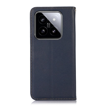 For Xiaomi 14 KHAZNEH Nappa Top Layer Cowhide Leather Phone Case(Blue) - 14 Cases by buy2fix | Online Shopping UK | buy2fix