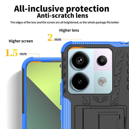 For Xiaomi Redmi Note 13 Pro 5G Global Tire Texture TPU + PC Phone Case with Holder(Purple) - Note 13 Pro Cases by buy2fix | Online Shopping UK | buy2fix