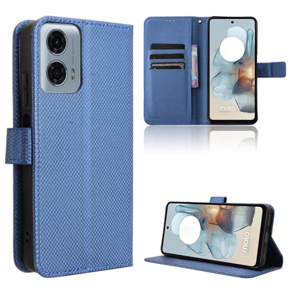 For Motorola Moto G Power 5G 2024 Diamond Texture Leather Phone Case(Blue) - Motorola Cases by buy2fix | Online Shopping UK | buy2fix