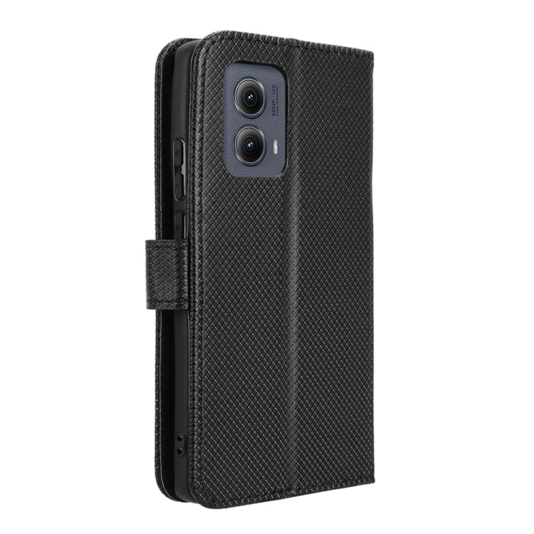 For Motorola Edge 2024 5G Diamond Texture Leather Phone Case(Black) - Motorola Cases by buy2fix | Online Shopping UK | buy2fix