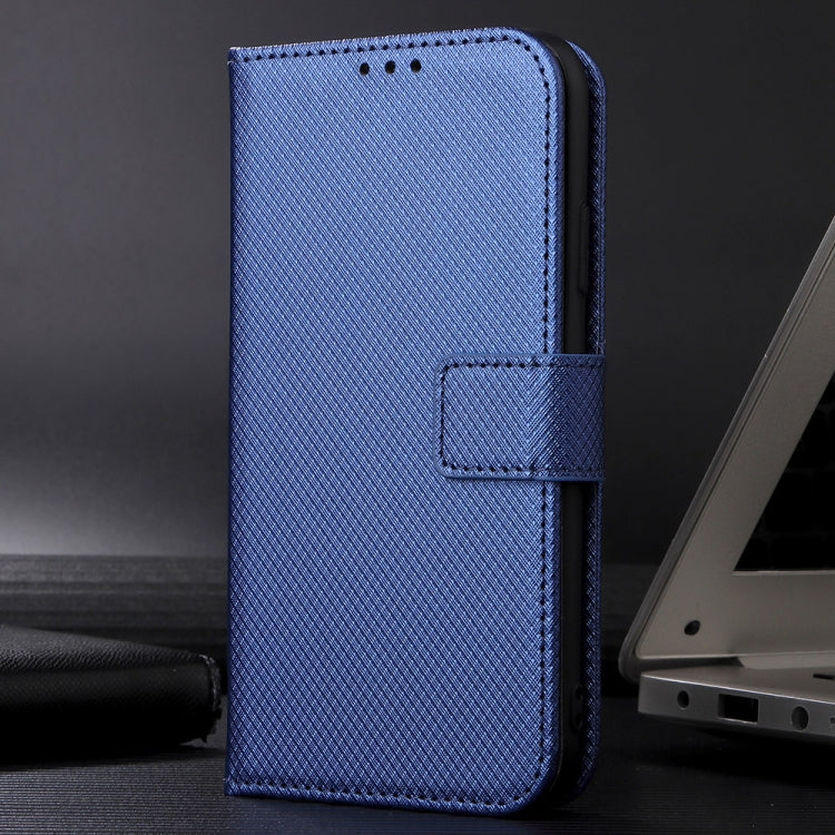 For Motorola Edge 2024 5G Diamond Texture Leather Phone Case(Blue) - Motorola Cases by buy2fix | Online Shopping UK | buy2fix