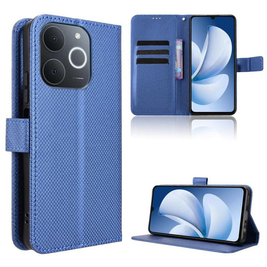 For Realme C71 4G India / Note 70T 4G Diamond Texture Leather Phone Case(Blue)