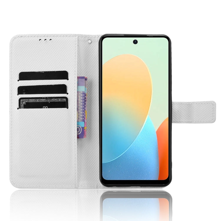 For Tecno Spark Go 2024 Diamond Texture Leather Phone Case(White) by buy2fix