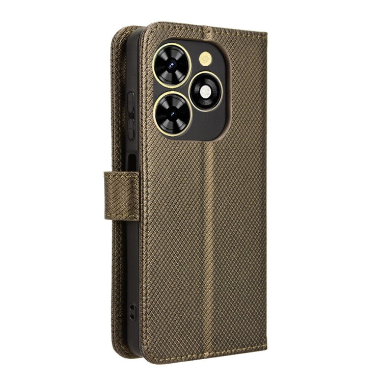 For Tecno Spark Go 2024 Diamond Texture Leather Phone Case(Brown) by buy2fix