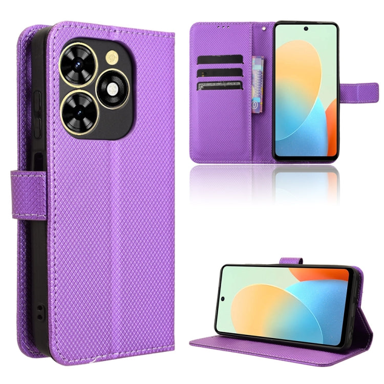 For Tecno Spark Go 2024 Diamond Texture Leather Phone Case(Purple) by buy2fix