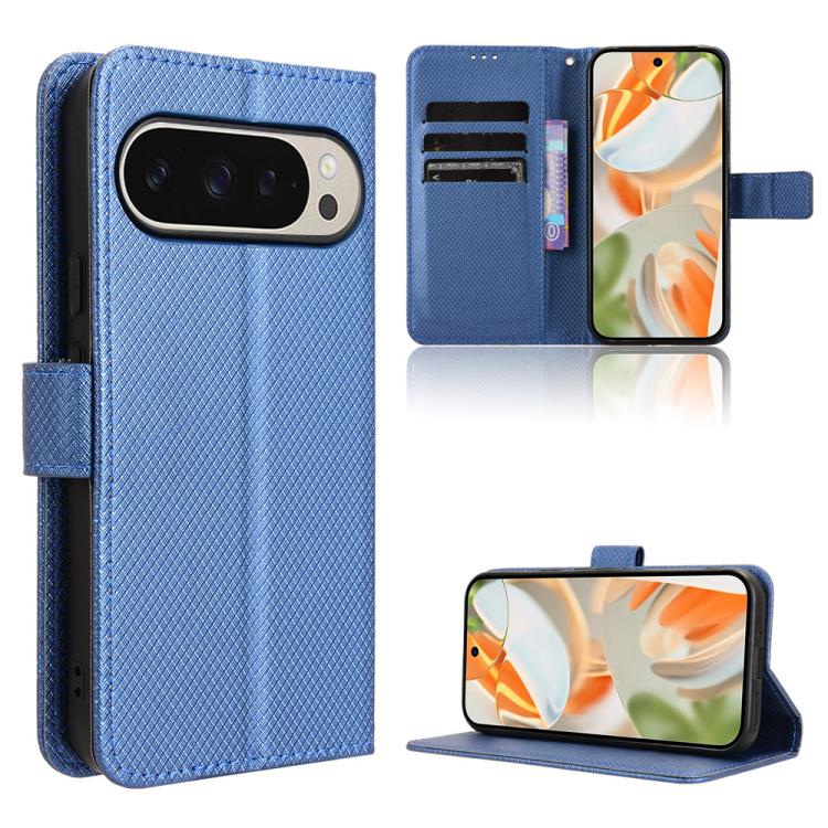 For Google Pixel 10 Pro XL Diamond Texture Leather Phone Case(Blue) - Google Cases by buy2fix | Online Shopping UK | buy2fix