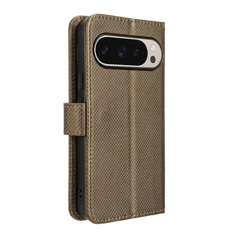 For Google Pixel 10 Pro XL Diamond Texture Leather Phone Case(Brown) - Google Cases by buy2fix | Online Shopping UK | buy2fix